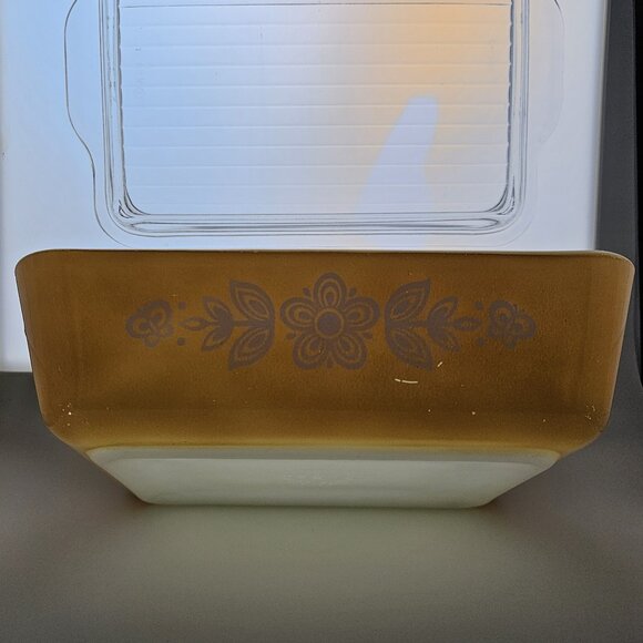 PYREX Butterfly Gold (1972) 503 Refrigerator Dish & 503C Cover - Picture 5 of 16